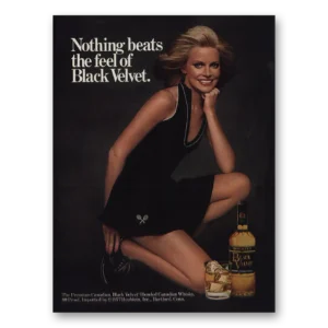 1977 Black Velvet Print Ad | Nothing Beats Feel