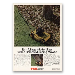 1977 Bolens Lawn Mower Print Ad | Mulching Mower