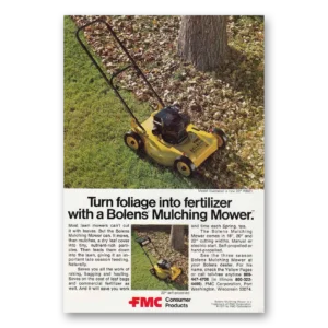 1977 Bolens Lawn Mower Print Ad | Mulching Mower