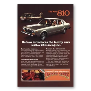 1977 Datsun 810 Print Ad | 240z Engine