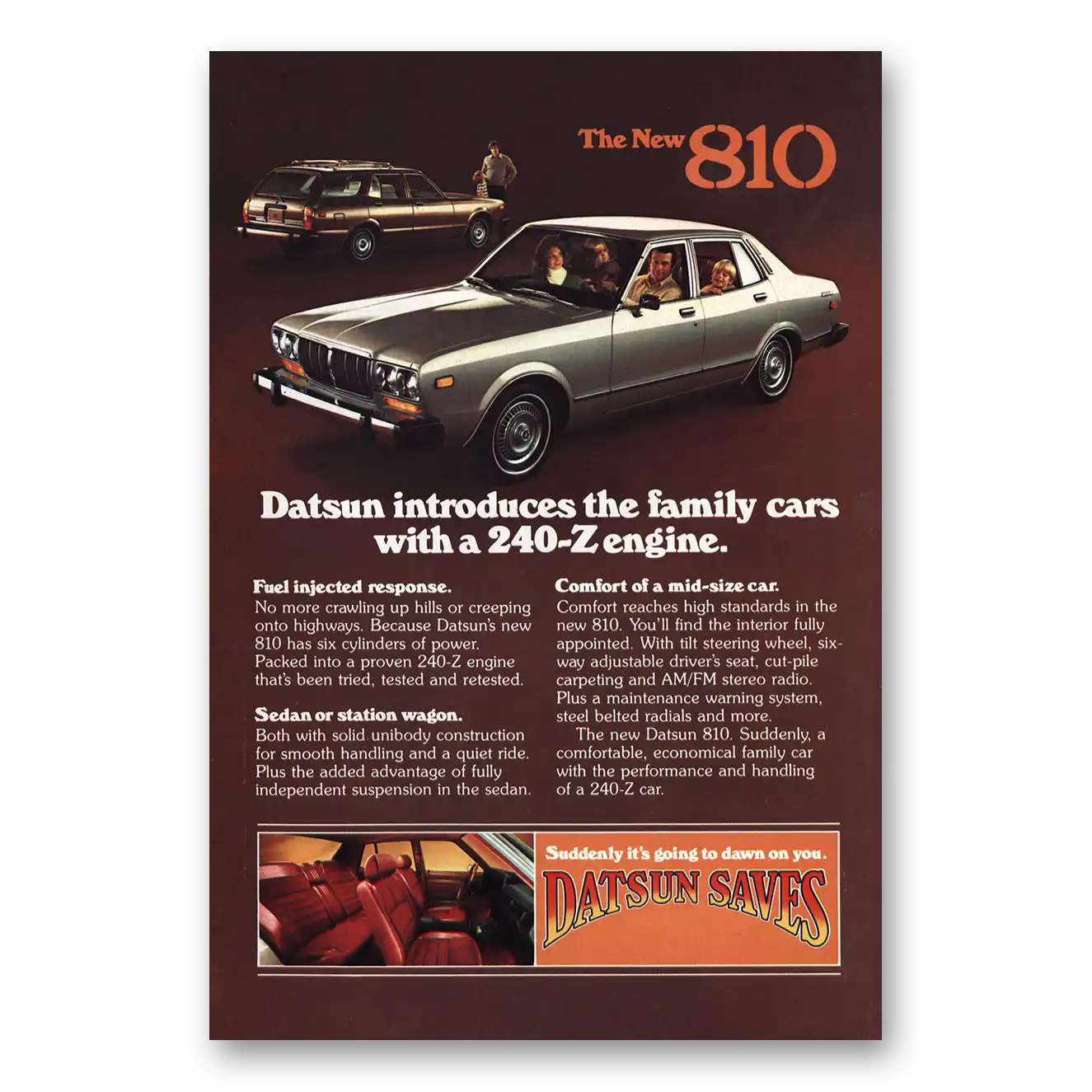 1977 Datsun 810 Print Ad | 240z Engine