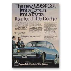 1977 Dodge Colt Print Ad | Isn't Toyota
