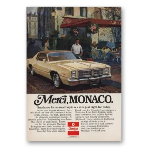 1976 Dodge Monaco Print Ad | Merci