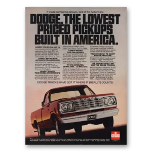 1977 Dodge Trucks Print Ad | Lowest Priced