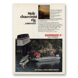 1977 Evinrude Print Ad | Male Chauvinist
