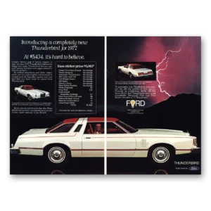 1976 Ford Thunderbird Print Ad | Wrap Over Roof