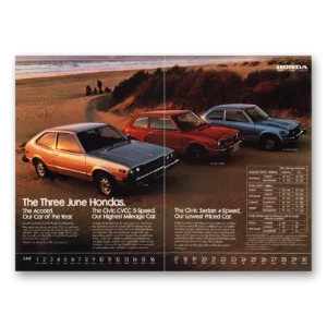 1977 Honda Print Ad | Three June Hondas