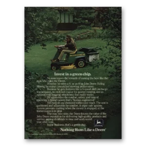 1977 John Deere Mowers + Tractors Print Ad | Riding Mower