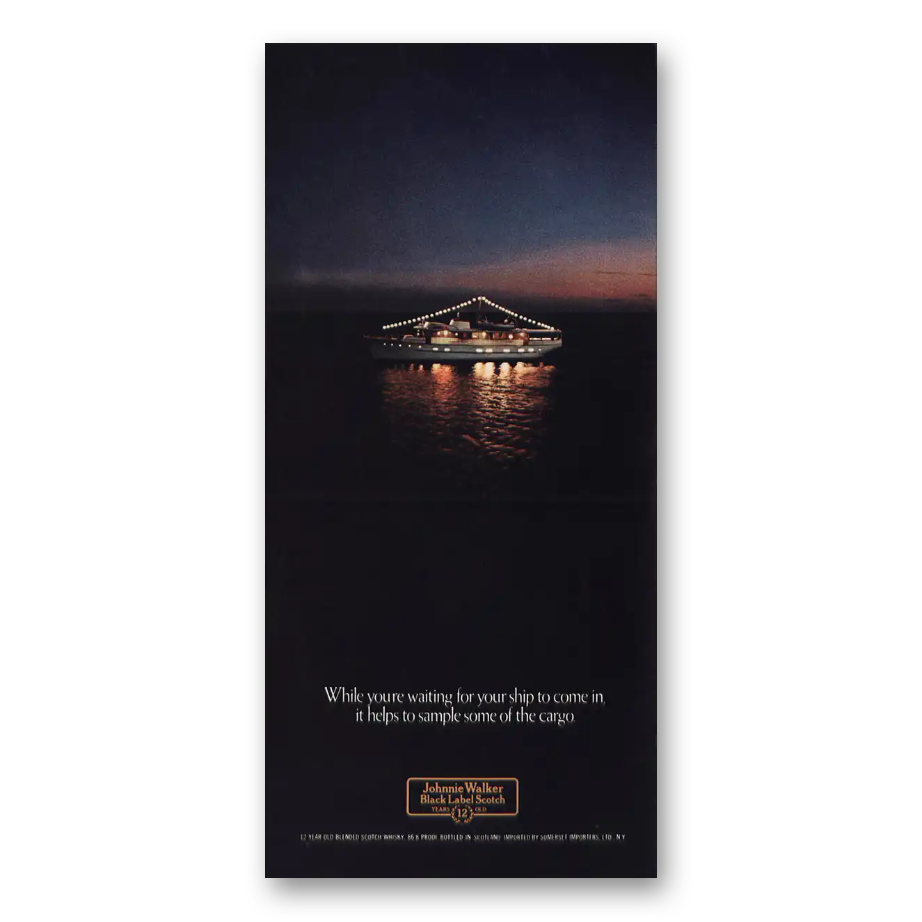 1977 Johnnie Walker Black Label Print Ad | Ship To Come