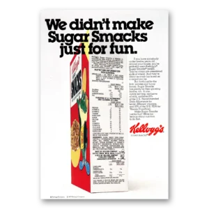1977 Kelloggs Sugar Smacks Cereal Print Ad | Sugar Smacks