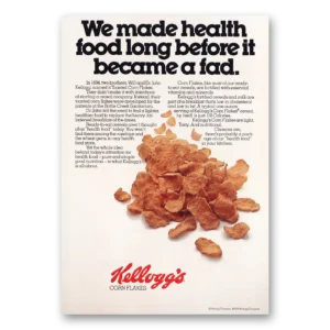 1977 Kelloggs Corn Flakes Print Ad | Health Food