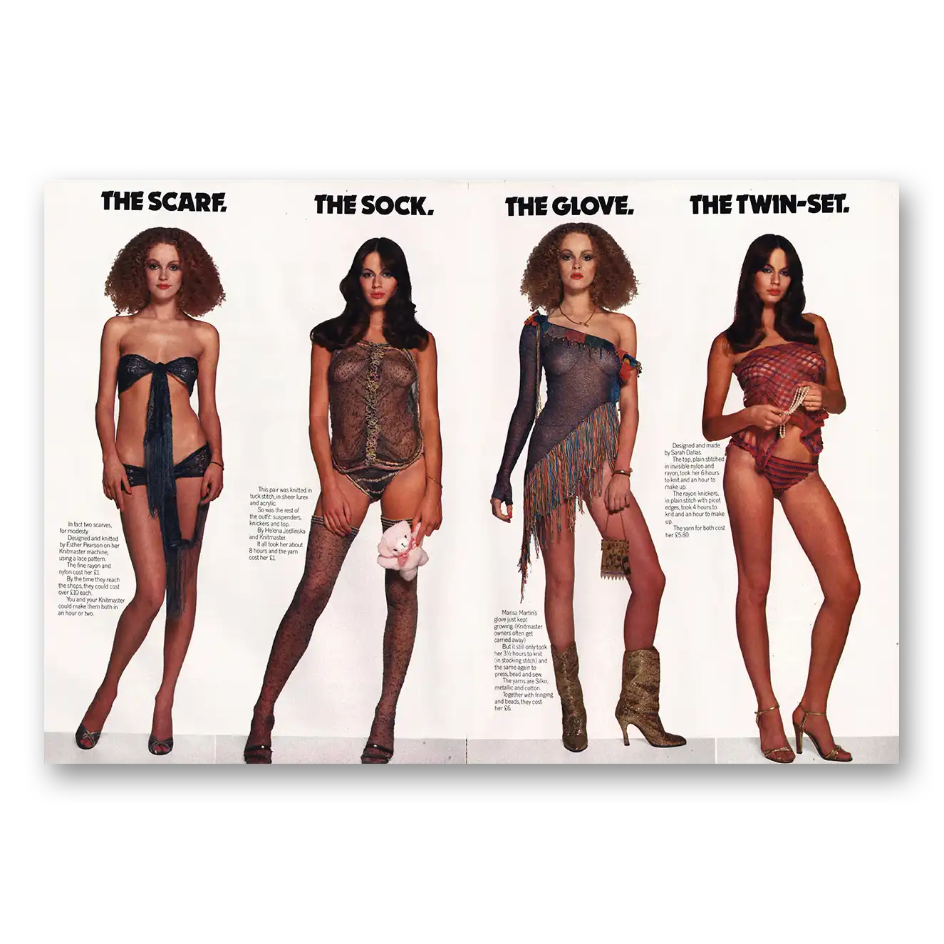 1977 Knitmaster Print Ad | Scarf Sock