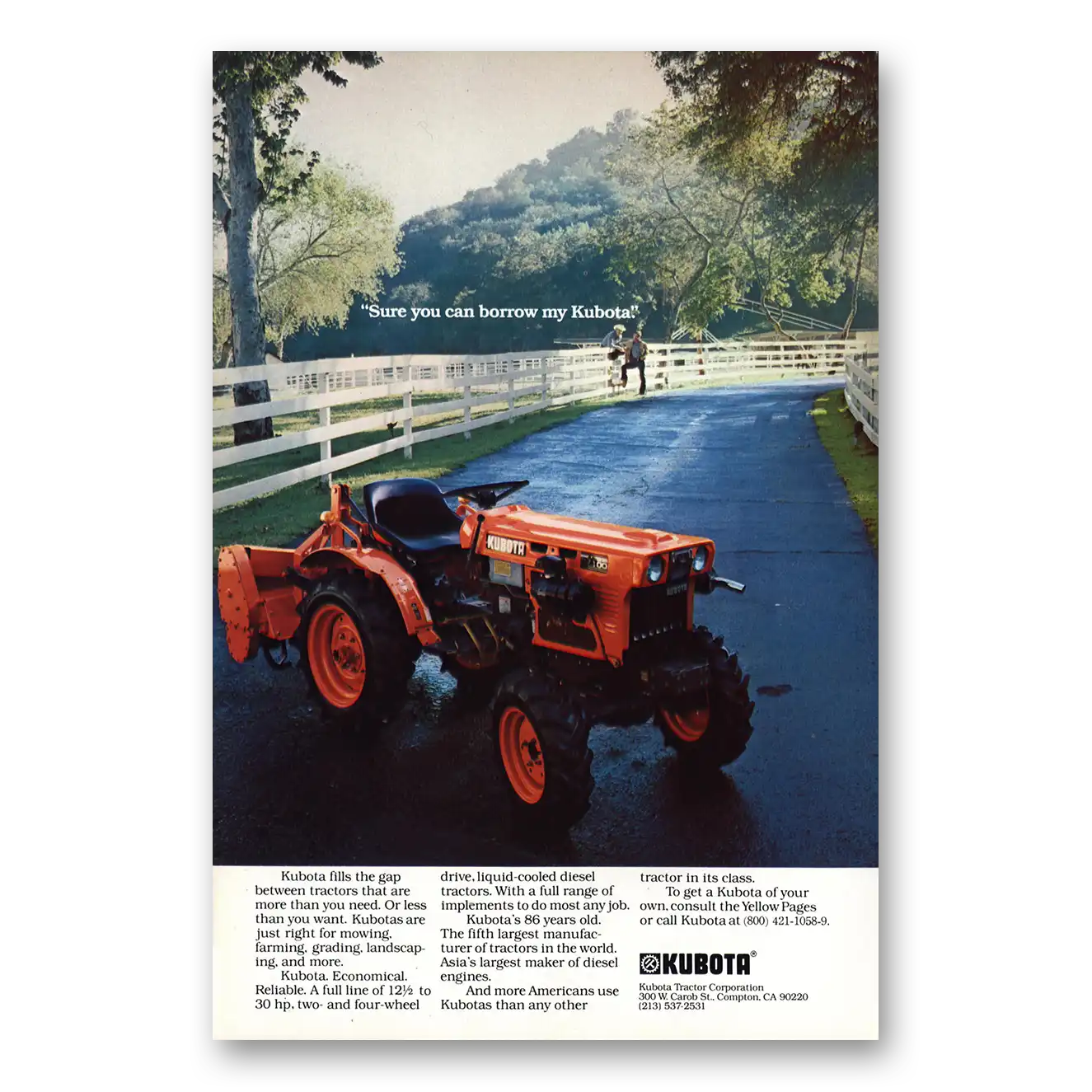 1977 Kubota Tractor Print Ad | Can Borrow