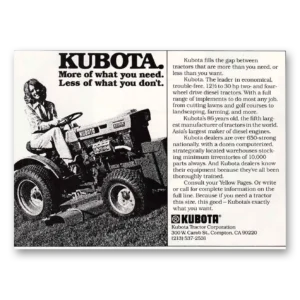 1977 Kubota Tractor Print Ad | What You Need