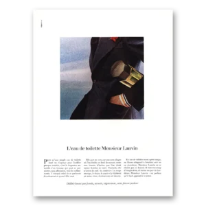 1977 Monsieur Lanvin Cologne Print Ad | French Toilette