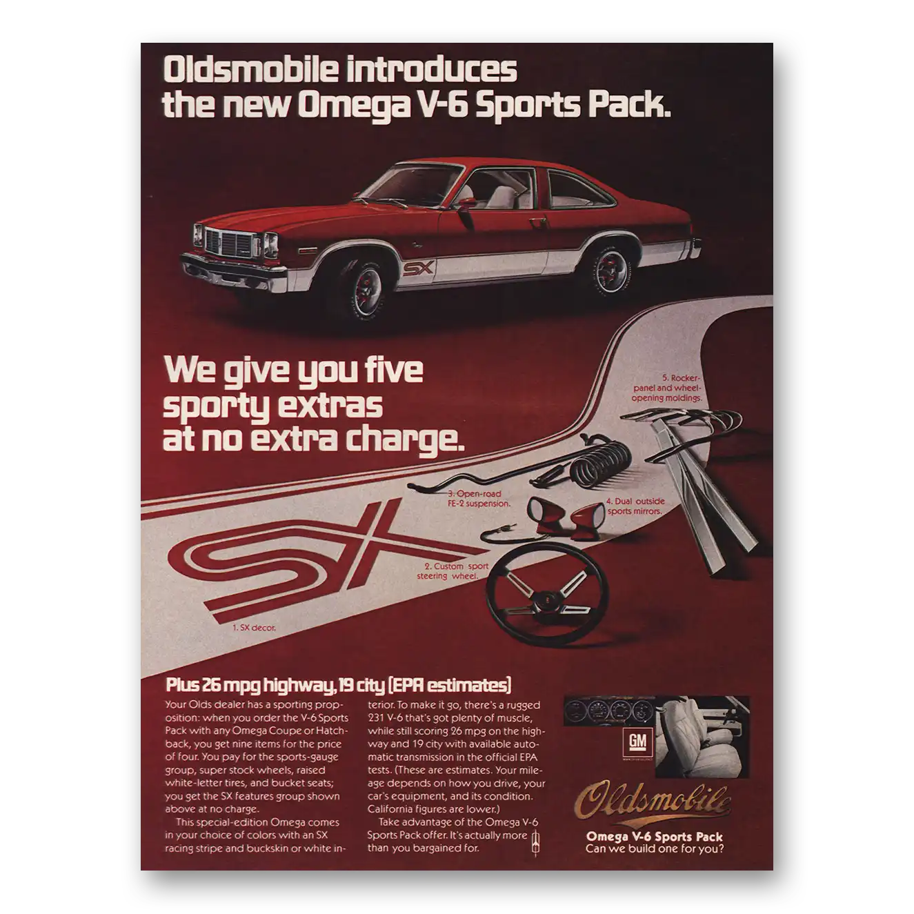 1977 Oldsmobile Omega Print Ad | Sports Pack