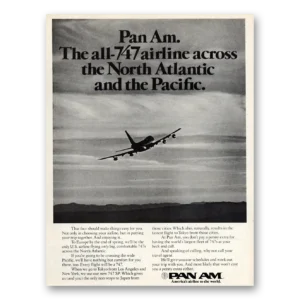 1976 Pan Am Print Ad | 747 Airline