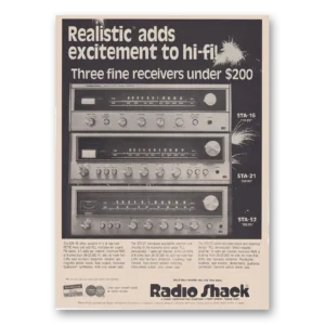 1977 Realistic Stereo Receivers Print Ad | Hi Fi