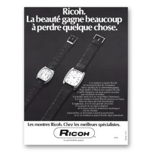 1977 Richoh Watches Print Ad | La Beaute