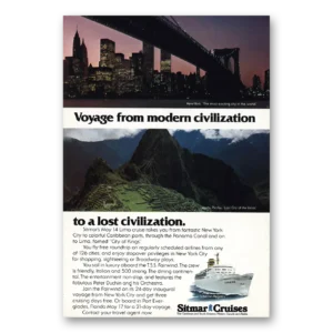 1977 Sitmar Cruises Print Ad | New York Machu Picchu