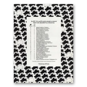 1977 Steinway Piano Print Ad | Rarely Attend