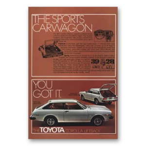 1977 Toyota Corolla Liftback Print Ad | Sports Carwagon