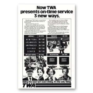 1977 TWA Airlines Print Ad | On Time