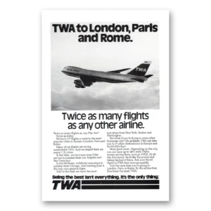 1977 TWA Airlines Print Ad | London Paris