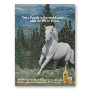 1977 White Horse Scotch Whisky Print Ad | Can Run