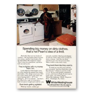 1977 White Westinghouse Washer Print Ad | Pearl Bailey