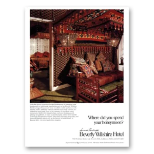1978 Beverly Wilshire Hotel Print Ad | Spend Honeymoon
