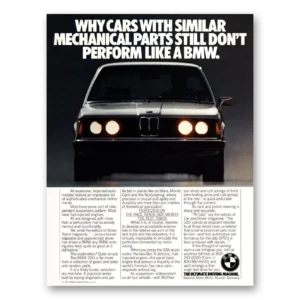 1978 BMW 3 Series Print Ad | Mechanical Parts