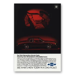 1978 Chevrolet Monte Carlo Print Ad | Third Generation