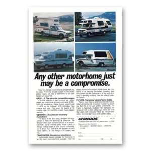 1978 Chinook Motorhome Print Ad | Gazelle Futura, Newport, Conc
