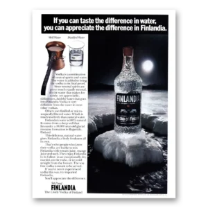 1978 Finlandia Vodka Print Ad | Taste Difference