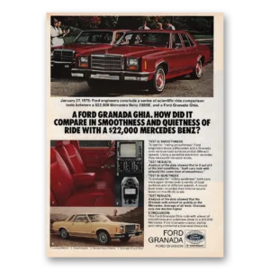 1978 Ford Granada Print Ad | Ghia Compare