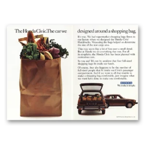 1978 Honda Civic Print Ad | Designed Around Shopping Bag