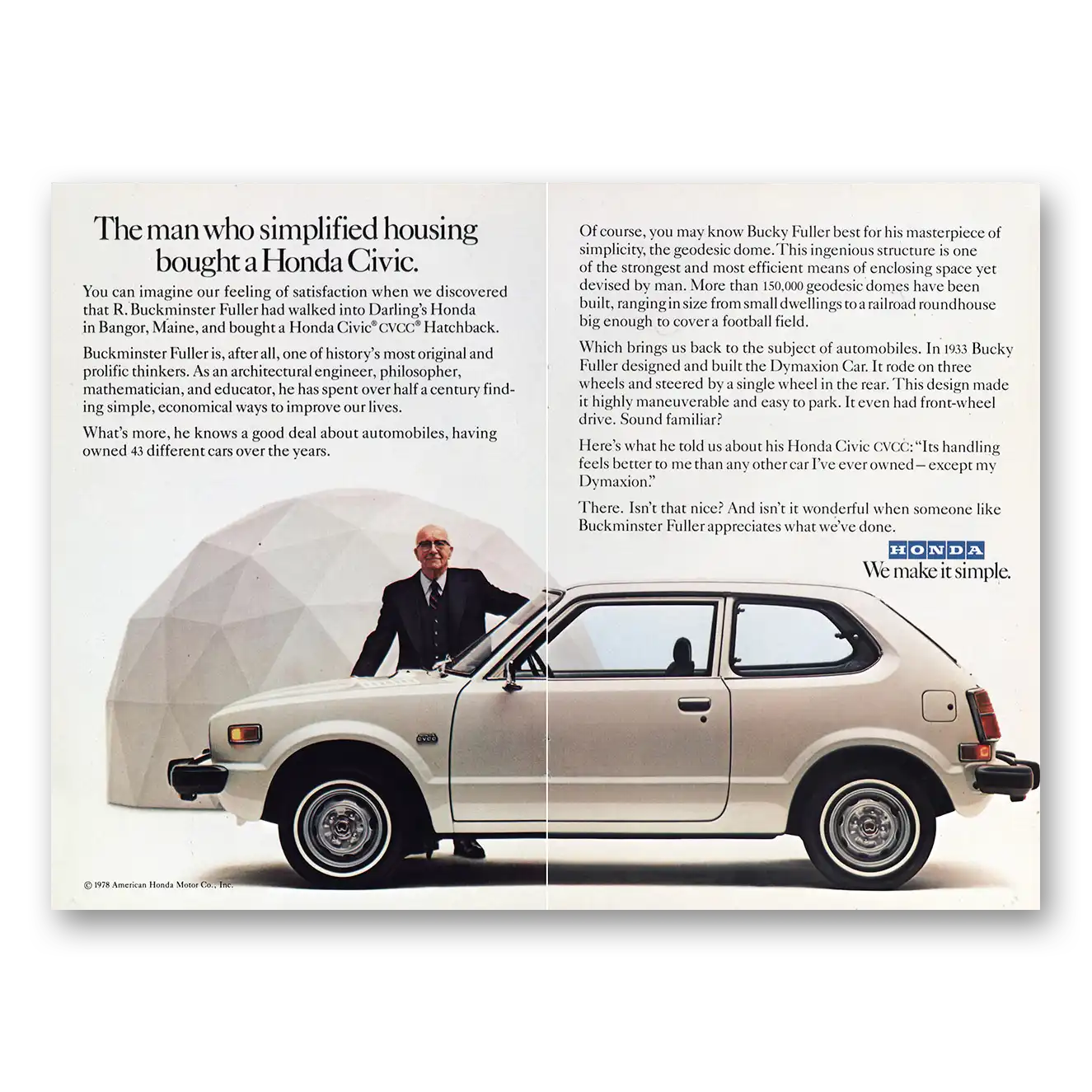 1978 Honda Civic Print Ad | Simplified Housing