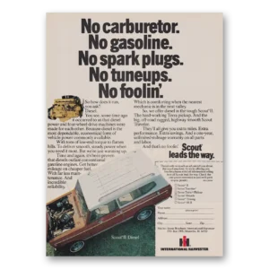 1978 International Harvester Scout Print Ad | No Carburetor