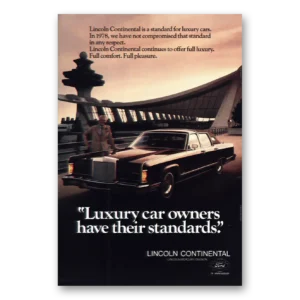 1978 Lincoln Continental Print Ad | Air Control Tower