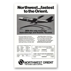 1978 Northwest Orient Airlines Print Ad | Orient