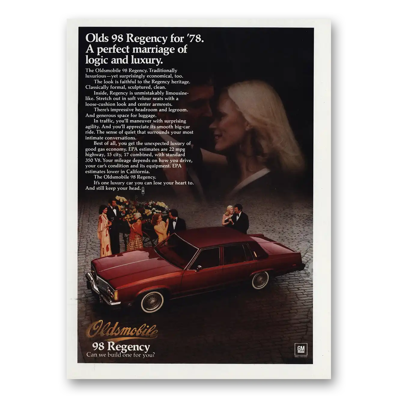 1977 Oldsmobile Regency Print Ad | Perfect Marriage