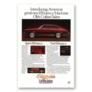 1978 Oldsmobile Cutlass Print Ad | Salon Efficiency