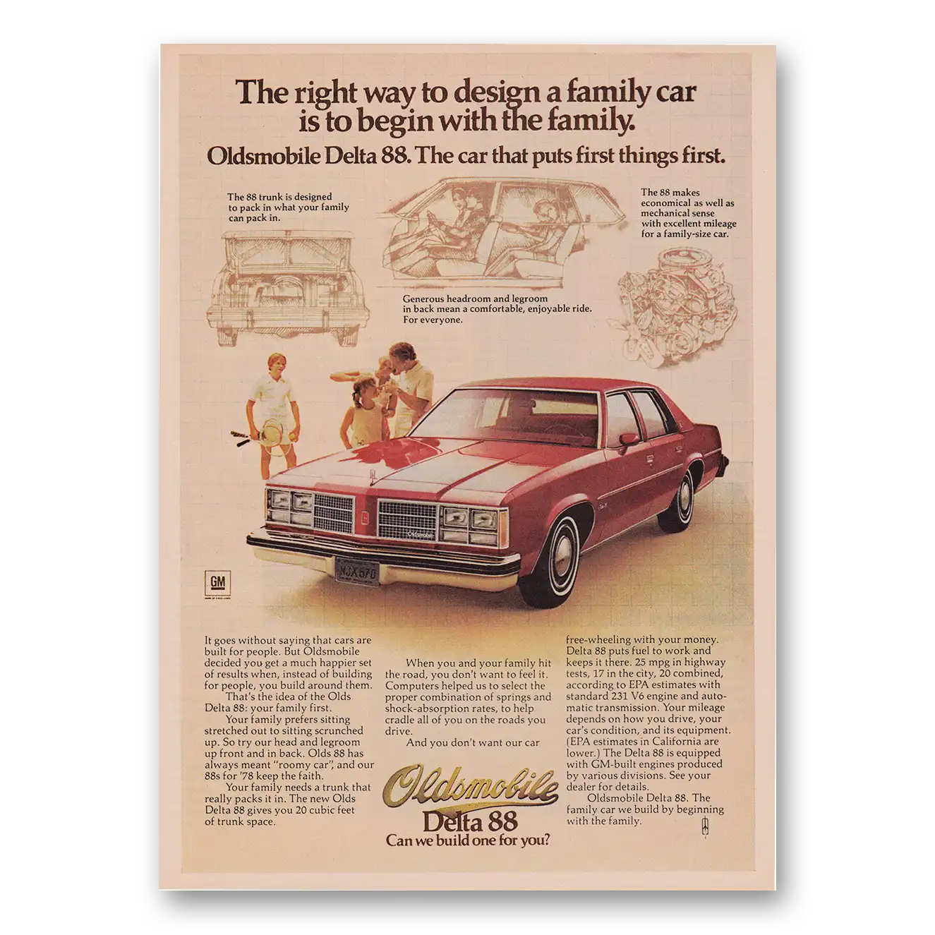1978 Oldsmobile Delta 88 Print Ad | Family Car
