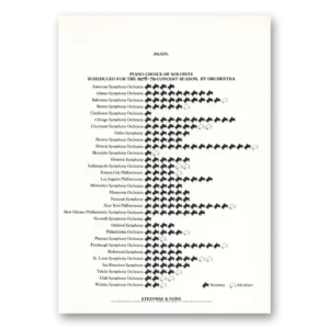 1978 Steinway Piano Print Ad | Choice Soloists