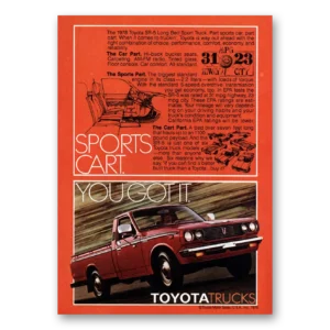 1978 Toyota SR5 Sport Truck Print Ad | Sports Cart