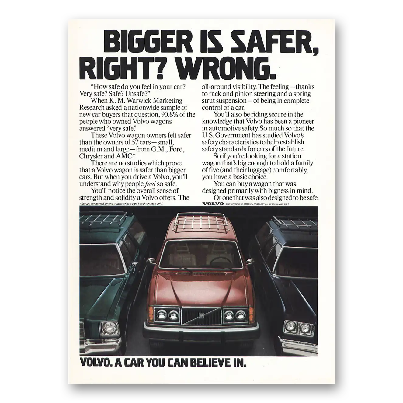 1978 Volvo Wagon Print Ad | Right Wrong