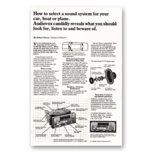 1979 Audiovox Print Ad | How To Select