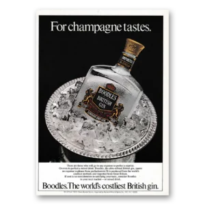 1979 Boodles British Gin Print Ad | Champagne Tastes