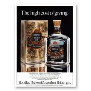 1979 Boodles British Gin Print Ad | High Cost Giving